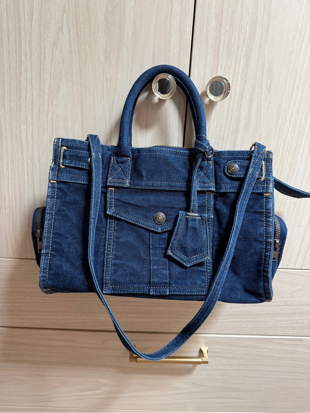 GAP Denim 5 Pocket Satchel Tote Bag - Dark Blue - BRAND NEW WITH TAGS